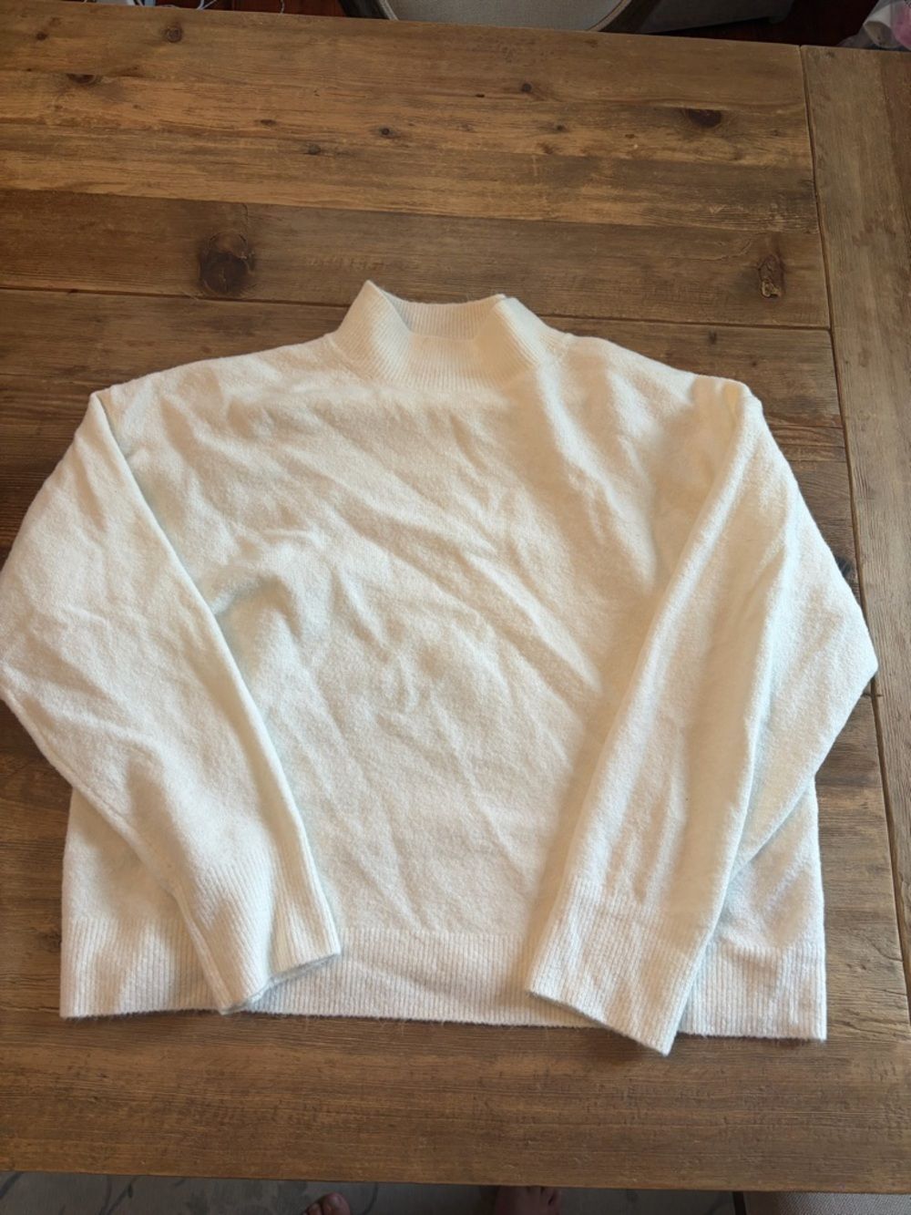 J.Crew Extra Soft Mockneck Sweater Women's XL Cream Ribbed Pullover NWOT